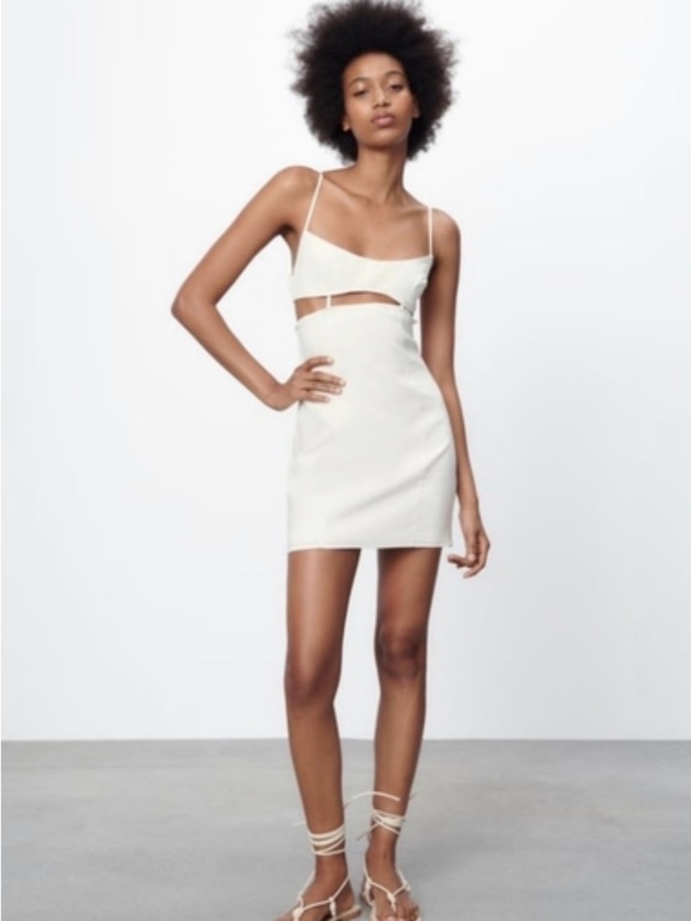 Zara white mini cute out dress